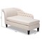 Baxton Studio Florent Beige Upholstered Black Finished Chaise Lounge 157-9701 - alternate 6
